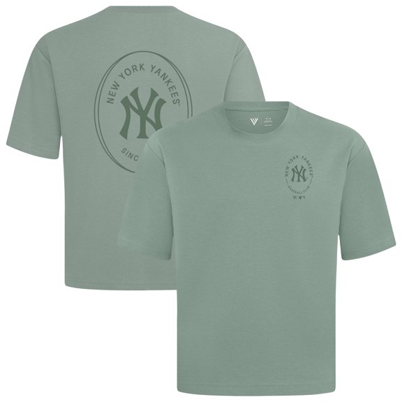 Men's Levelwear Green New York Yankees Signet Oversized Luxe Signature Knit T-Shirt