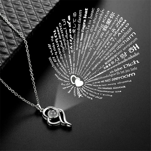 Feltree Hollow Shape 100 Languages I Love You Projection Pendant