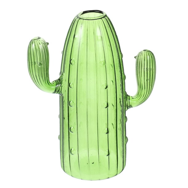 Florero de cristal único en forma de cactus para decoración del hogar Florero de planta hidropónica para centro de mesa Florero de cristal transparente para decoración moderna