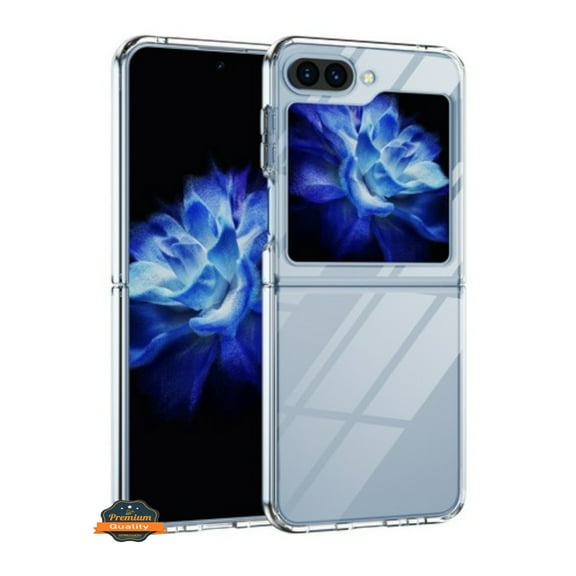 For Samsung Galaxy Z Flip 5 5G Premium TPU Rubber Transparent Plating PC with Color edge Frame Shockproof Protection Phone Case Cover by Xpression - Clear