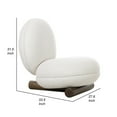 thumbnail image 5 of Benjara 28" Accent Chair- Off White Polyester- Modern Low Round Seat & Back, 5 of 5