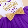 thumbnail image 6 of IBTOM CASTLE Toddler Baby Girls My 3rd Birthday Cake Smash Shinny Printed Sequin Bow Tutu Princess Dress 3 Years Purple, 6 of 8
