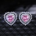 thumbnail image 5 of HANXIULIN Women'S Girl Peach Heart Earrings Studs Zircon Heart Shaped Earrings Jewelry Gift, 5 of 9