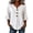 White, variant on Women Casual Cotton Linen V Neck 3/4 Sleeve Button Decor Loose Fit Summer Blouse Top