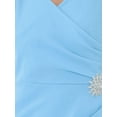 thumbnail image 6 of INSPIRE CHIC Women's Ruched Faux Wrap V Neck Sleeveless Party Cocktail Sheath Dresses Light Blue 2XL, 6 of 7