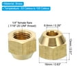 thumbnail image 2 of Uxcell 1/4 SAE Brass Flare Nut, 5 Pack 45 Degree Copper Flared Tube Fitting Brass Pipe Fitting Cap with Tape Glossy, 2 of 6