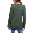 thumbnail image 4 of Pxiakgy long sleeve shirts for women Women's Long Sleeve Shirts Crewneck Tunic Tops Lightweight Fall Sweaters womens long sleeve tops shirts for women gifts for women Green + L, 4 of 5