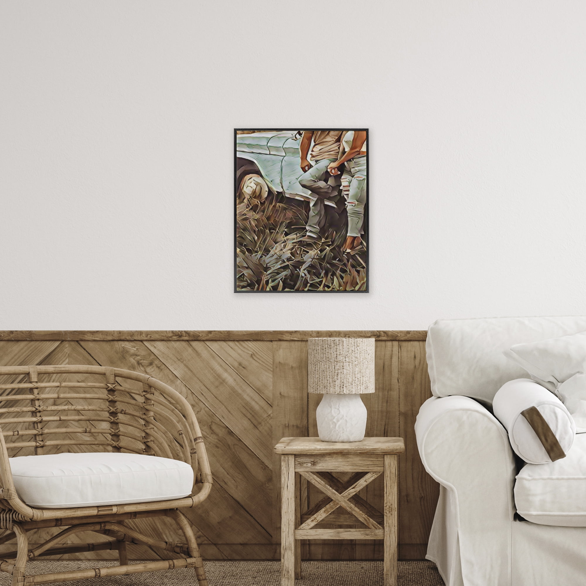 Leaning In Kisses Black Framed Giclee Art, design by Jesse Keith