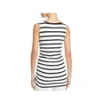 thumbnail image 2 of Le Gali Womens Striped Ruched Tank Top, Black, X-Large, 2 of 2