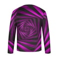 thumbnail image 3 of Tawop T Shirts for Man Crew Neck Long Sleeve Pullover Graphic Geometric Casual Purple 2XL, 3 of 5