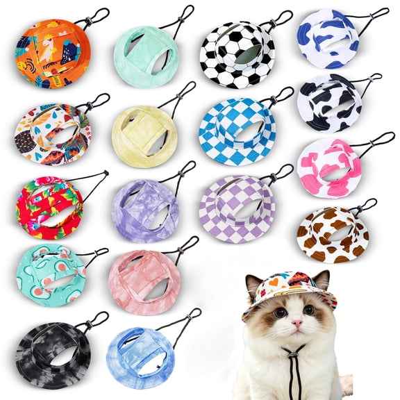 Pet Hat, Summer Pet Hat, Pet, Breathable Pet Outdoor Wear, Bright Red Retro Floral Pet Bucket Hat, Adjustable Windproof Chin Strap, Suitable for Puppy, Kitten, Small Breed Dogs