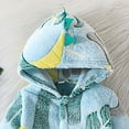thumbnail image 5 of mgoYE Baby Footies Long Sleeve Hooded Cute Onesie with Bear-ear Lined Lovely Winter Warm Jumpsuit Romper(Green,3-6 Months), 5 of 5