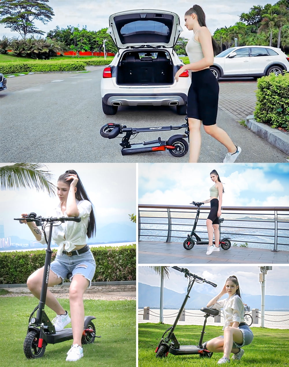 Electric Scooter 800W Motor 45KM/H & 20-30KM, 12.5Ah, 10" Tires Folding E Scooter Mulitiple Suspension, Dual Braking, Gift for Adult Teens Commuter Load 180LBS