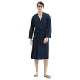 thumbnail image 2 of WQJNWEQ Sleepwear for Men Set Nightgown Pajamas Mens Solid Bandage Robe Bathrobe Gown Long Pocket Waistband, 2 of 9