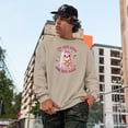 thumbnail image 2 of I'm Just Here for the Boos, Cute Pink Ghost, Sand Crewneck Sweatshirt, Small, 2 of 2