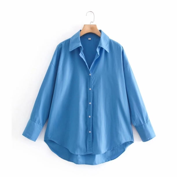 Zevity, nuevas camisas informales de popelina ajustadas de Color caramelo para mujer, blusa de manga larga para mujer de oficina, blusas Chic Chemise LS9405 Tan Jianjun unisex