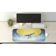 thumbnail image 2 of Whale Computer Mouse Pad, Whales Tail in Ocean on Full Moon Diving in Water Swimmer Marine Animal Print, Rectangle Non-Slip Rubber Mousepad Large, 31" x 12", Yellow Grey Blue, by Ambesonne, 2 of 2