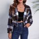 thumbnail image 5 of Camisas De Abrigo De Moda, Chaqueta A Cuadros Cómoda Para Mujer, Bolsillo, Versátil, Manga Abullonada De Estilo Corto Para Citas Para Mujer Para Club ANGGREK Otros, 5 of 7