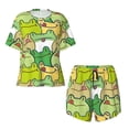thumbnail image 5 of Wukai Cartoon Frog Women's Pajama Set,Short-Sleeve Top and Shorts with Elastic Waistband and Pockets for Loungewear, Yoga, and Casual Wear-4X-Large, 5 of 8