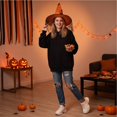 thumbnail image 5 of Womens Halloween Witch Hat with Mesh Veil, Pointed Cone Costume Hat for Party Dress Up Cosplay Haunted House, Wizard Headwear Orange, 5 of 6