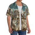 thumbnail image 2 of Fotbe Roman Chariot Horse Race Camisa Estampada de Manga Corta para Hombre, Casual de Verano, Estilo Playero, Sin Arrugas-X-Large, 2 of 5