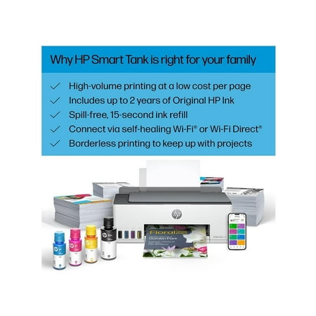HP - Smart Tank 5101 Wireless All-In-One Supertank Inkjet Printer with up to 2 Years of Ink Included - White