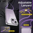 thumbnail image 3 of JETech Crossbody Case for iPhone 14 6.1-Inch with Adjustable Lanyard Strap, Clear Transparent Anti-Yellowing Shockproof Protective Phone Cover with Neck Cord (Purple), 3 of 6