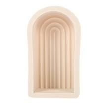DINHEAROM Candle Mold Silicone Beige U Shape For Craft Making 1Pcs 5.3X3In