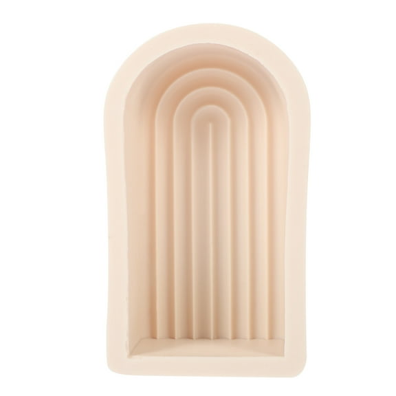 DINHEAROM Candle Mold Silicone Beige U Shape For Craft Making 1Pcs 5.3X3In