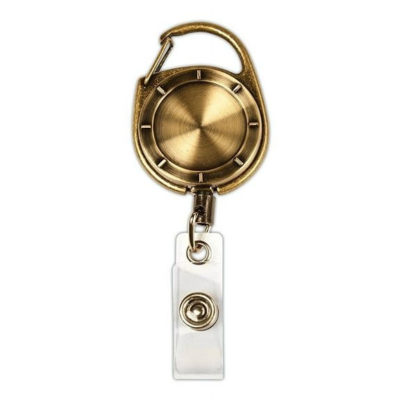 MyID® Carabiner Card Reel, Brass Color, 23" Cord