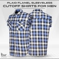 thumbnail image 2 of BIKER WEAR USA Plaid Flannel Casual Shirt– 100% Cotton Sleeveless Shirts for Men, 2 of 7