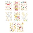 thumbnail image 1 of 8pcs Navidad Tatuajes Temporales Transferencia de Agua Maquillaje Cuerpo Pegatinas Calcomanías Sunnimix Pegatinas de arte corporal dorado, 1 of 8