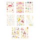 thumbnail image 1 of 8pcs Navidad Tatuajes Temporales Transferencia de Agua Maquillaje Cuerpo Pegatinas Calcomanías Sunnimix Pegatinas de arte corporal dorado, 1 of 8