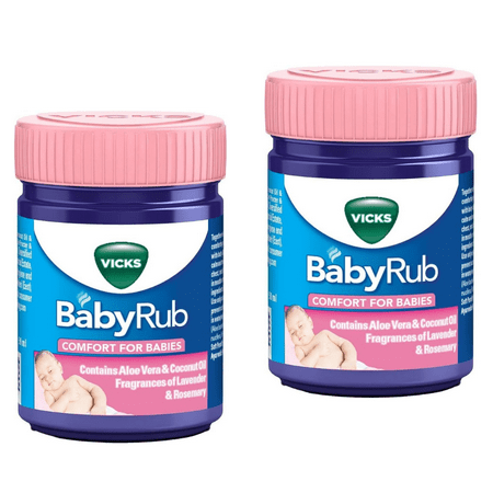 Vicks BabyRub Chest Ointment for Babies with Lavender and Rosemary 50ml Pack of 2