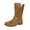 Brown, variant on Women's Leather Mid Calf Boots, Side Zipper Hollow Out Design, Comfortable Fashion Booties for Autumn and Winter