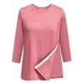 thumbnail image 2 of Post Shoulder Surgery Shirts for Women Crewneck 3/4 Sleeve Tear Away Side Snap Top After Cuff Chemo Port Adaptive Tee, 2 of 4