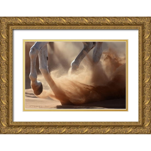 Civici, Kadir 32x23 Gold Ornate Wood Framed with Double Matting Museum Art Print Titled - Oman Desert
