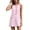 A41-Pink, variant on Sokhug Women's Sleeveless Mini Dress Round Neck Contrast Trim Henley Button Front with Pockets Casual Shift Dresses