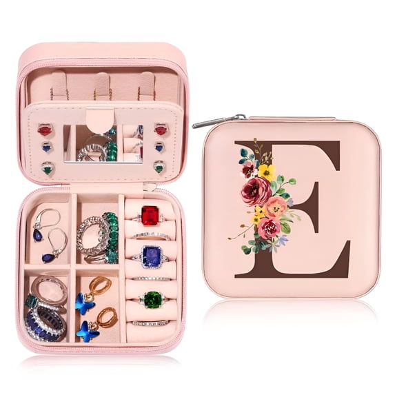 DESIGNICE Bridesmaid Gifts Flower Girl Gifts for Wedding Day - Bridesmaid Proposal Gifts Bridal Shower Gift Bride To Be Maid Of Honor Matron Of Honor Bachelorette Gifts for Bride Jewelry Box Initial