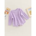 thumbnail image 3 of BemeyourBBs Baby Sweater Romper Long Sleeve Round Neck Solid Color Knit Bodysuit, 3 of 9