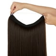 thumbnail image 3 of SHCKE Invisible Wire Hair Extensions 22 Inch Straight Hair Extensions Secure Fish Line Extensions Synthetic Hairpiece with Removable Secure Clips Dark Brown Mix Light Auburn, 3 of 6