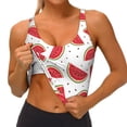 thumbnail image 3 of Daiia Watermelon Printed Women's Sports Bra, Breathable Activewear Bra with U-Back Design and Removable Pads, Comfortable and Supportive for Yoga, Workout-Small, 3 of 8