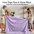 thumbnail image 6 of Advwin Convertible Yoga Chaise Lounge Chair, Ergonomic Foam Lounge with Lumbar Pillow, Washable Cover & Side Pocket, Purple, 6 of 12