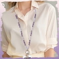 thumbnail image 4 of 1 Box 2Pcs ID Badge with Lanyard Beads ID Badge Chain Necklace Natural Amethyst Stone Bead Quartz with Swivel Lobster Clasps, 4 of 7