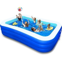 BN-LINK Inflatable Pool for Kids and Adults, 118" X 68" X 22" Oversized Thickened Family Swimming Pool for Toddlers, Outdoor, Garden, Backyard, Summer Water Party