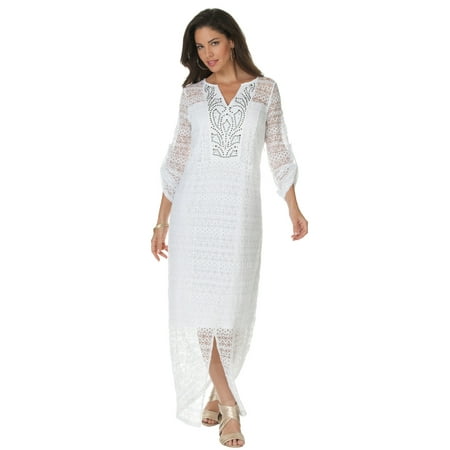 Roaman's Women's Plus Size Embellished Lace Maxi