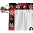 thumbnail image 5 of Christmas Window Curtain Valance for Kitchen Windows/Bathroom/Living Room/Bedroom Privacy Decorative Rod Pocket Short Window Valance Curtain, 52" W x 18" L, Red Black Checked Deer Elk with Snowflakes, 5 of 5