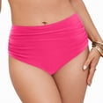 thumbnail image 3 of NIEWTR Swim Bottom High Waist Basic Full Coverage Bikini Swimsuit Briefs(Hot Pink,M), 3 of 9