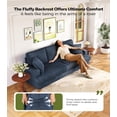 thumbnail image 3 of Welzona 87" Corduroy Sofa, Modern 3-Seater Couch with 2 Throw Pillows, Tool-Free Assembly, Blue, 3 of 10