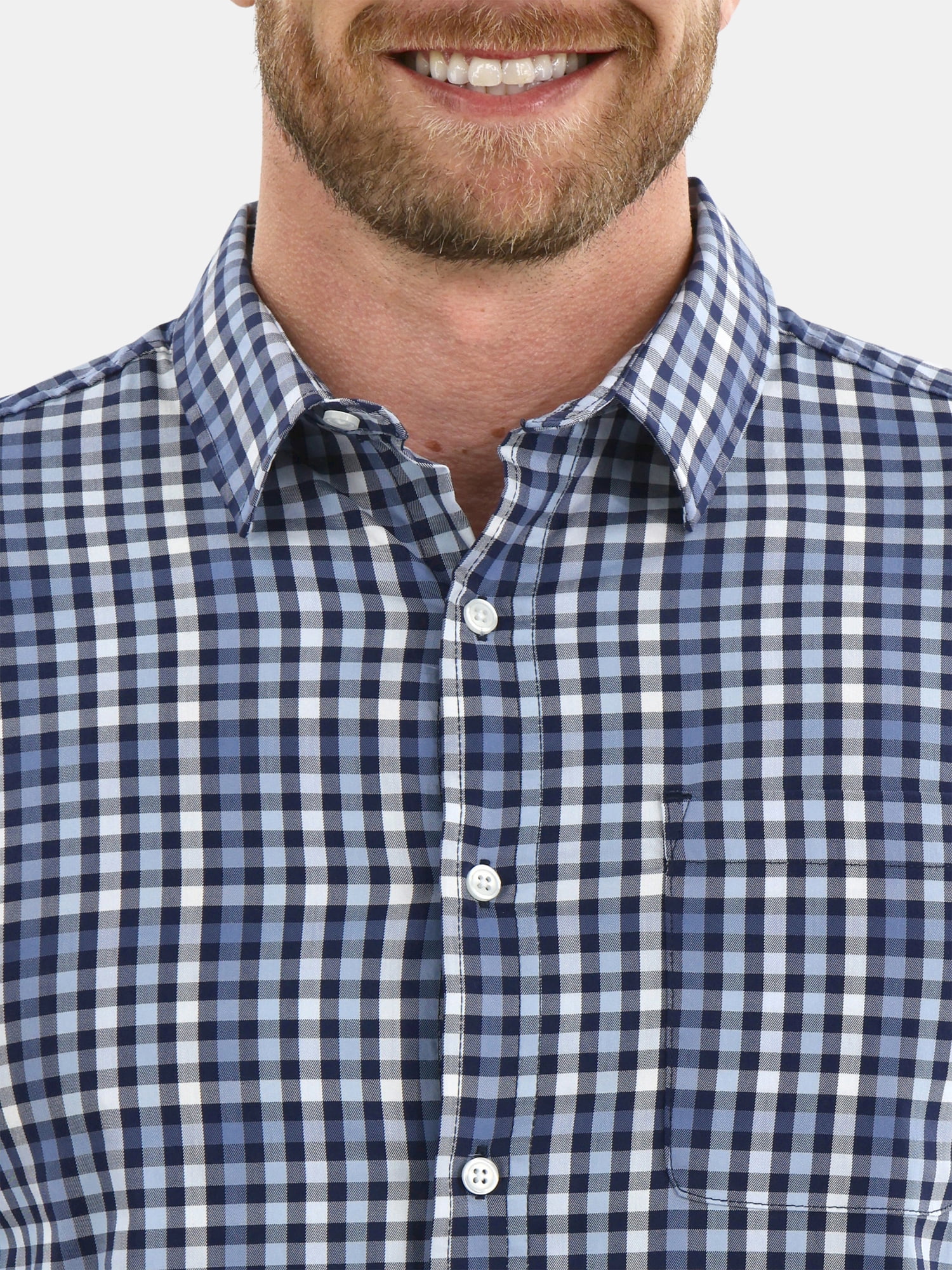 George Men's and Big Men's Performance Button Up Shirt with Long Sleeves, Sizes S-3XL